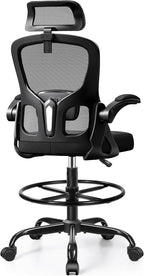 Drafting Chair, Tall Office Chair for Standing Desk, Ergonomic High Back with Headrest, Lumbar Support