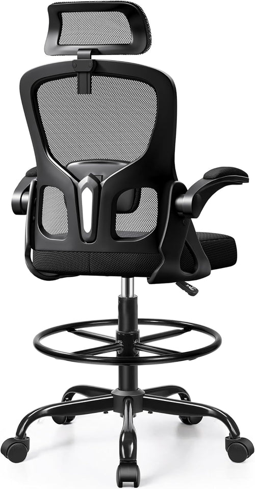 Drafting Chair, Tall Office Chair for Standing Desk, Ergonomic High Back with Headrest, Lumbar Support