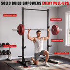 BlackPear Squat Rack, Adjustable Power Rack with Pull Up Bar for a Home Gym