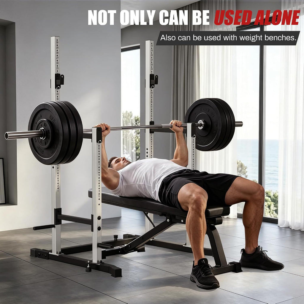 BlackPear Squat Rack, Adjustable Barbell Rack, Adjustable Width Weight Rack