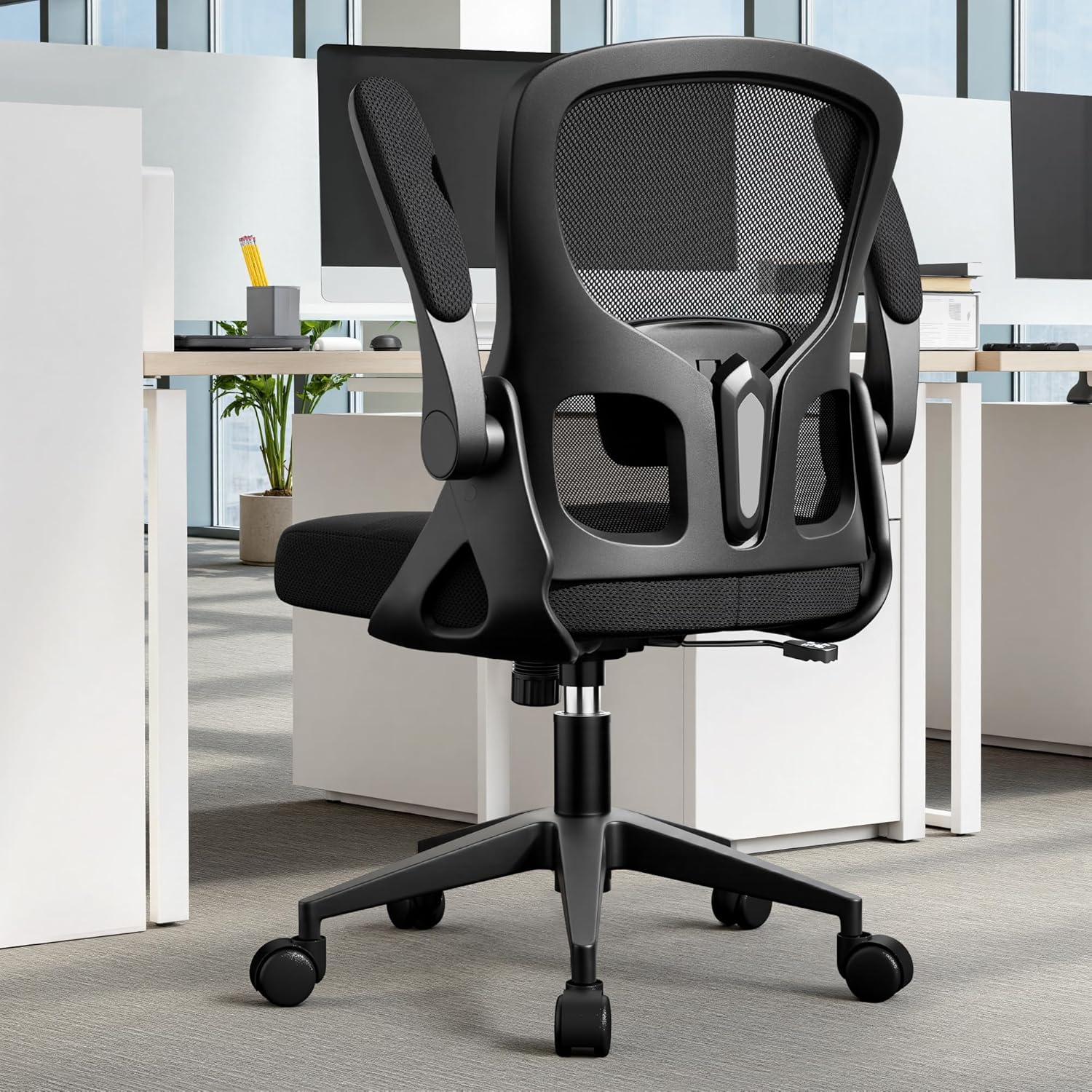 Office Chair Ergonomic Desk Chair, Adjustable Lumbar Support Rolling Swivel Comfy Chair