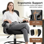 Drafting Chair, Tall Office Chair for Standing Desk with Flip-Up Armrests, Adjustable Foot Ring & Lumbar Support, Breathable Mesh High Desk Stool for Studio & Drafting Table
