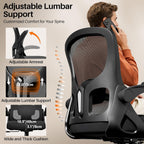 Office Chair Ergonomic Desk Chair, Adjustable Lumbar Support Rolling Swivel Comfy Chair