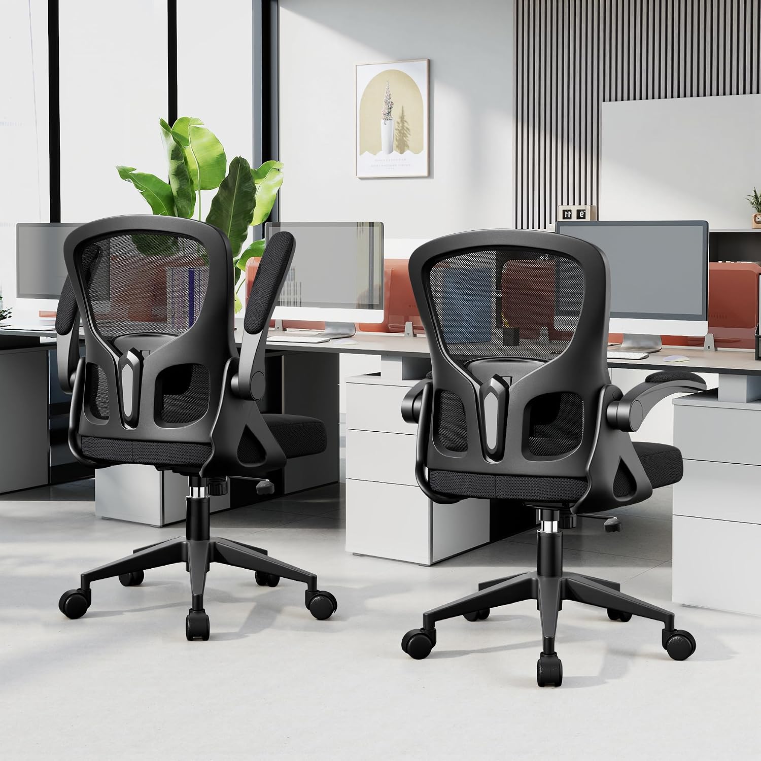 Office Chair Ergonomic Desk Chair, Adjustable Lumbar Support Rolling Swivel Comfy Chair