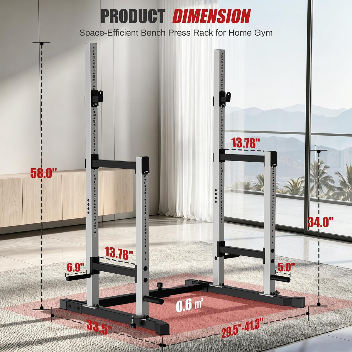 BlackPear Squat Rack, Adjustable Barbell Rack, Adjustable Width Weight Rack
