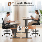 Drafting Chair, Tall Office Chair for Standing Desk with Flip-Up Armrests, Adjustable Foot Ring & Lumbar Support, Breathable Mesh High Desk Stool for Studio & Drafting Table