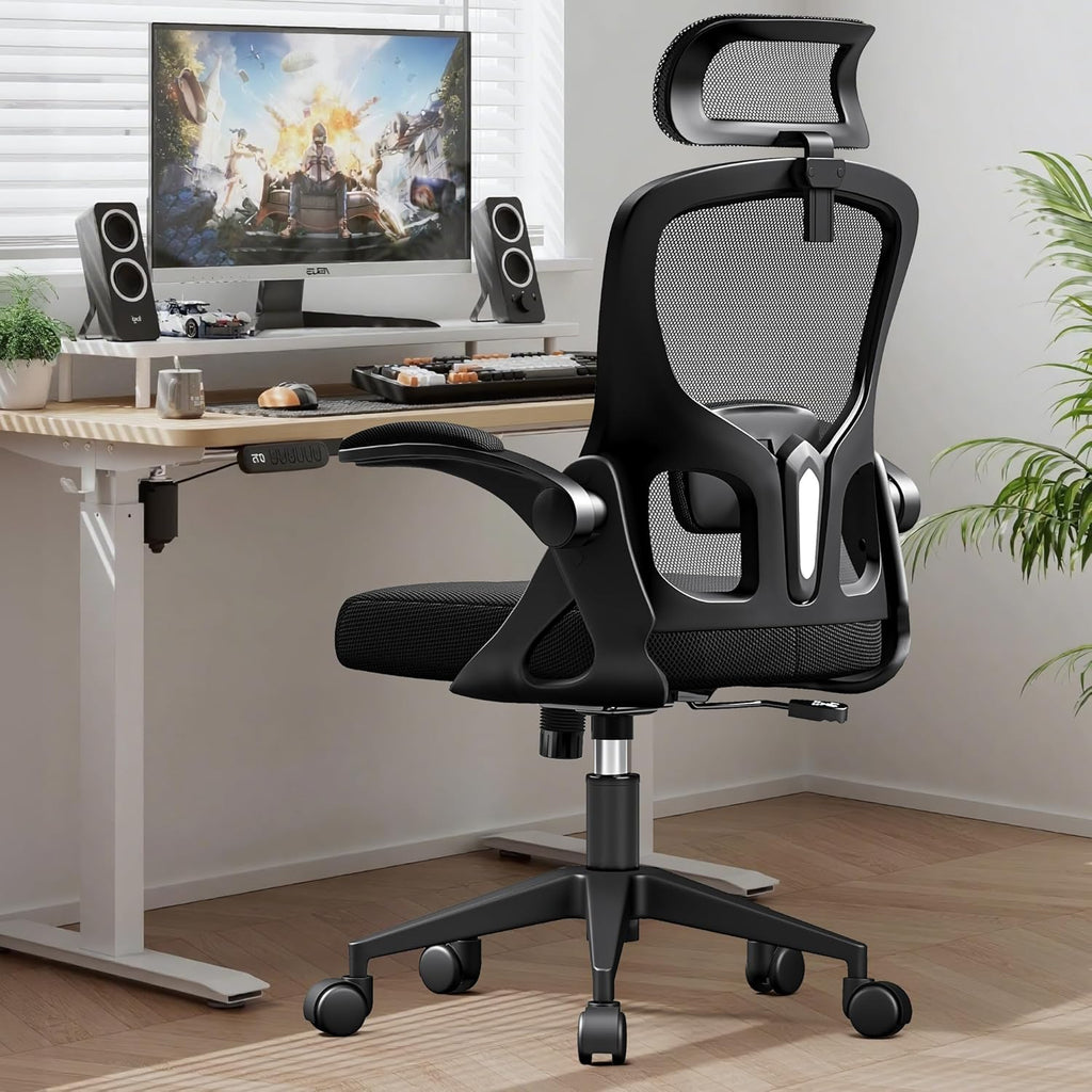 Ergonomic Office Chair, Mesh Desk Chair with Adjustable Headrest & Lumbar Support