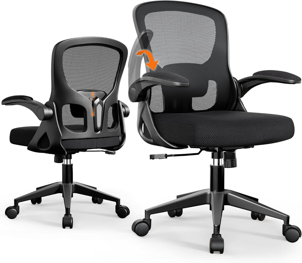 Office Chair Ergonomic Desk Chair, Adjustable Lumbar Support Rolling Swivel Comfy Chair