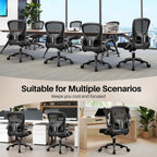 Office Chair Ergonomic Desk Chair, Adjustable Lumbar Support Rolling Swivel Comfy Chair