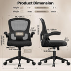 Office Chair Ergonomic Desk Chair, Adjustable Lumbar Support Rolling Swivel Comfy Chair