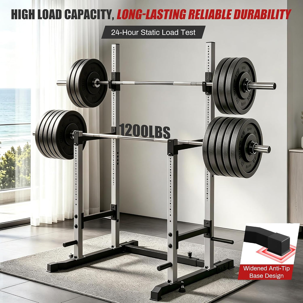 BlackPear Squat Rack, Adjustable Barbell Rack, Adjustable Width Weight Rack
