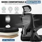Ergonomic Office Chair, Mesh Desk Chair with Adjustable Headrest & Lumbar Support